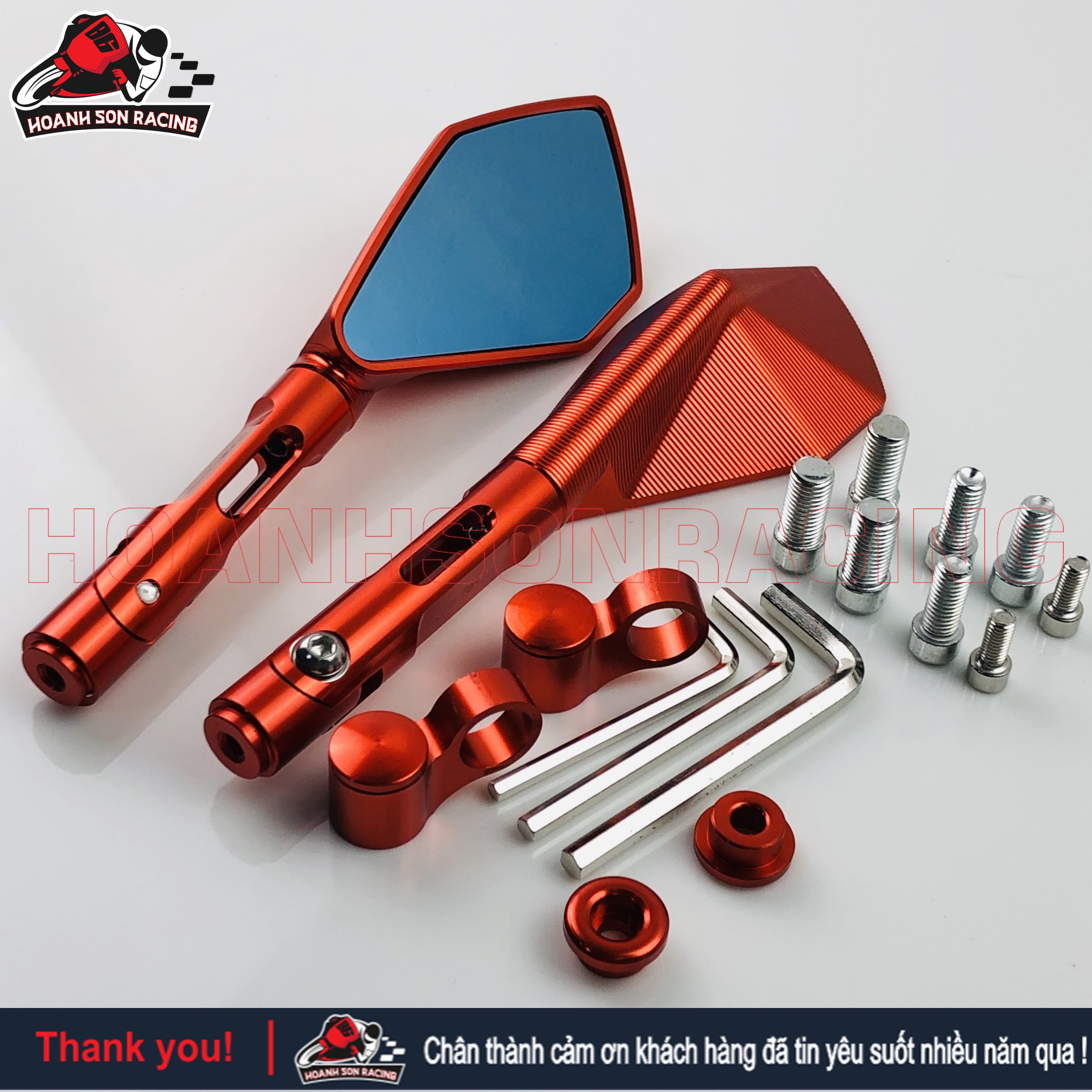 [HCM]Kiếng chiếu hậu 5 cạnh Rizoma (gương xe máy) nhập khẩu fullbox dòng cao cấp gắn cho tất cả các dòng xe hiện nay đầy đủ phụ kiện kèm theo -1 cặp trái và phải