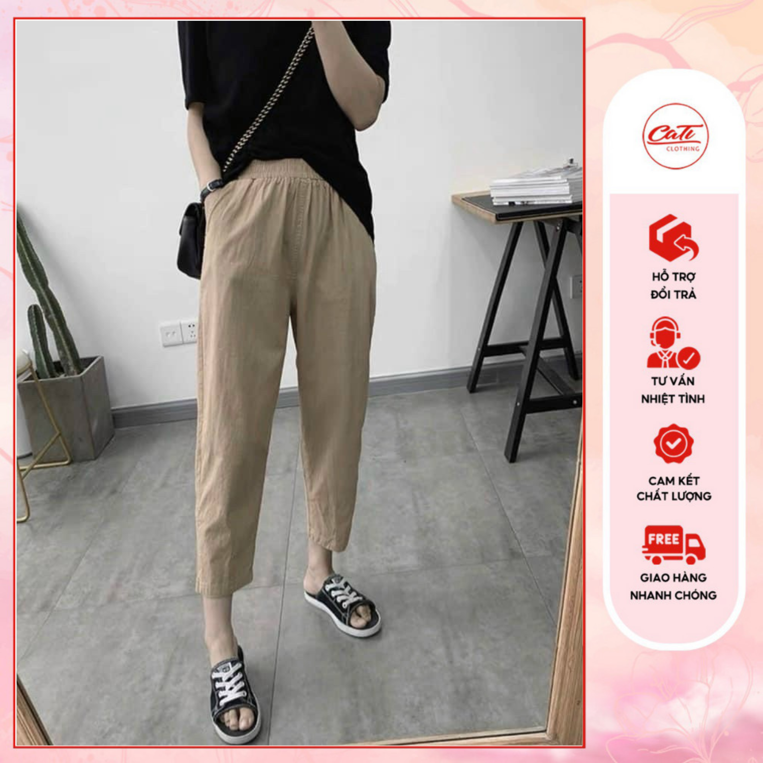 CATI Quần baggy linen siêu xinh