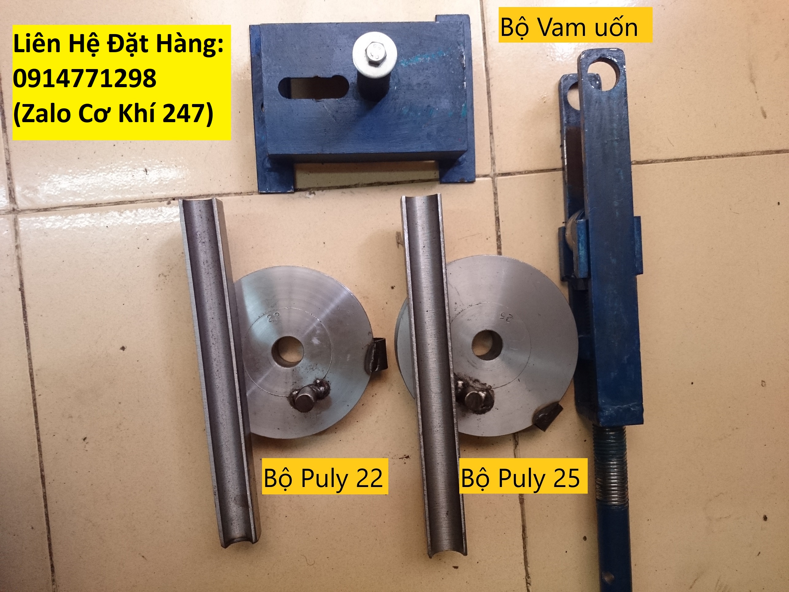 Vam uốn ống inox tròn 22 và 25 trọn bộ; Máy uốn ống tròn 22 và 25 trọn bộ.