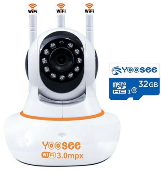 Combo CAMERA YOOSEE 3 RÂU logo 3.0Mps New 2022 kèm thẻ 32 G - xoay 360 độ - Hình ảnh cực nét