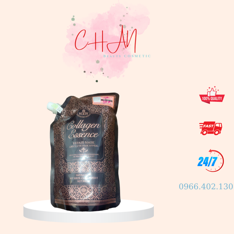 Hấp ủ tóc yody collagen essence 500ml | phục hồi, dưỡng tóc siêu mềm mượt | hàng chính hãng
