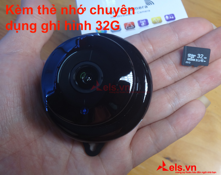 Camera Wifi mini V380 Pro Full HD 1080P có báo động chống trộm tặng kèm cục nguồn 5V