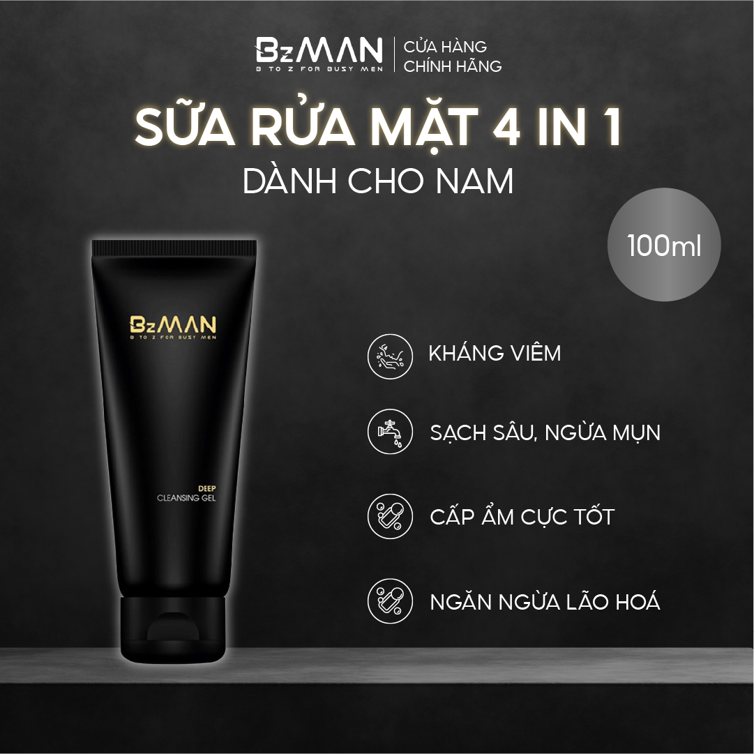 Sữa rửa mặt Nam 4IN1 Ngừa mụn, Dưỡng ẩm, Sạch sâu