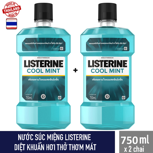 2 chai nước súc miệng listerine - thái lan - 750ml/chai
