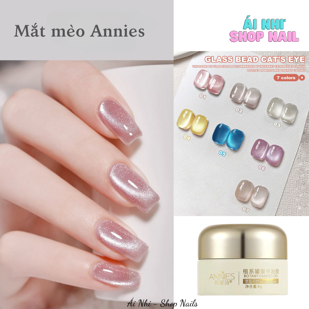 [ ANNIES ] Gel mắt mèo thuỷ tinh Anies dạng hủ siêu xinh - Sét 7 màu - Tách sét bán lẻ màu tự chọn