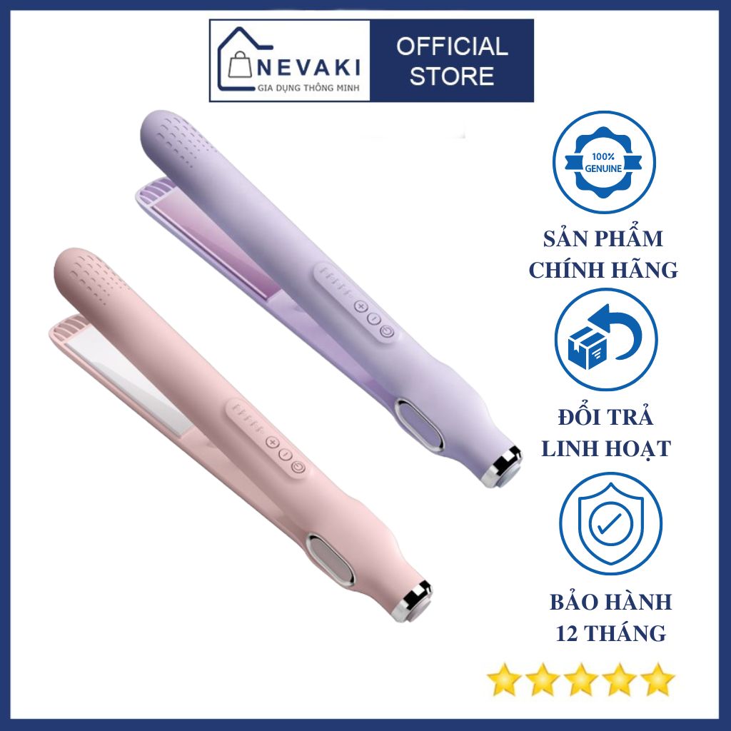 Máy duỗi tóc mini đa năng CHIGO máy ép tóc, uốn tóc, thanh nhiệt bằng gốm giúp bảo vệ tóc , 5 mức nhiệt phù hợp với mọi loại tóc Nevaki