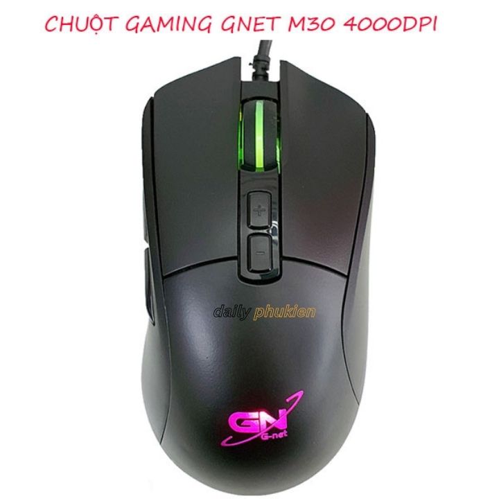 Chuột gaming gnet m30 4000dpi led rgb