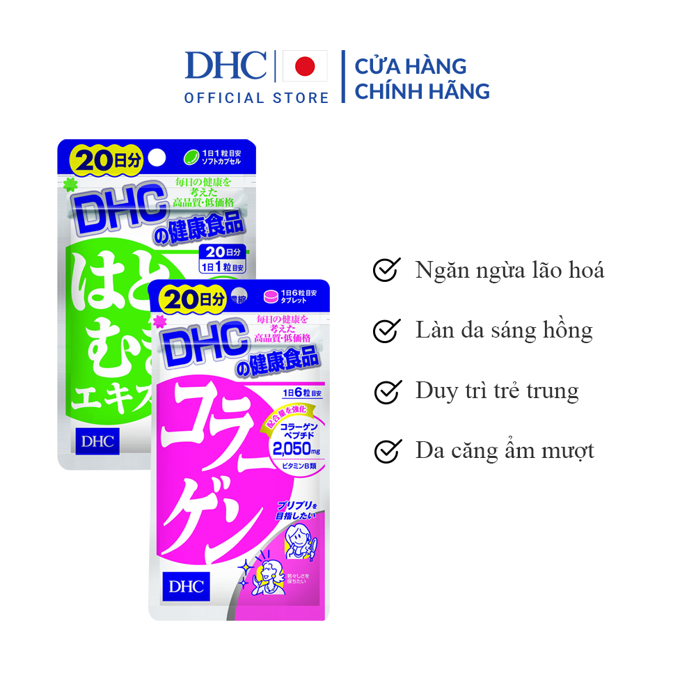 Combo tpbvsk dhc collagen + adlay extract 20 ngày