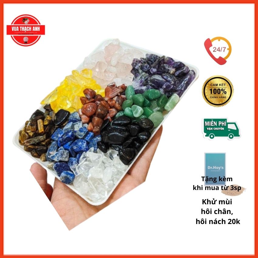[FREESHIP + QUÀ 20K] Đá thạch anh vụn ngũ sắc nhiên phong thủy - VUA ĐÁ THẠCH ANH - {HÀNG TỰ NHIÊN} giá gốc, rải nền nhà, trang trí phong thủy, chơi hồ cá, chậu kiểng,.. 1kg