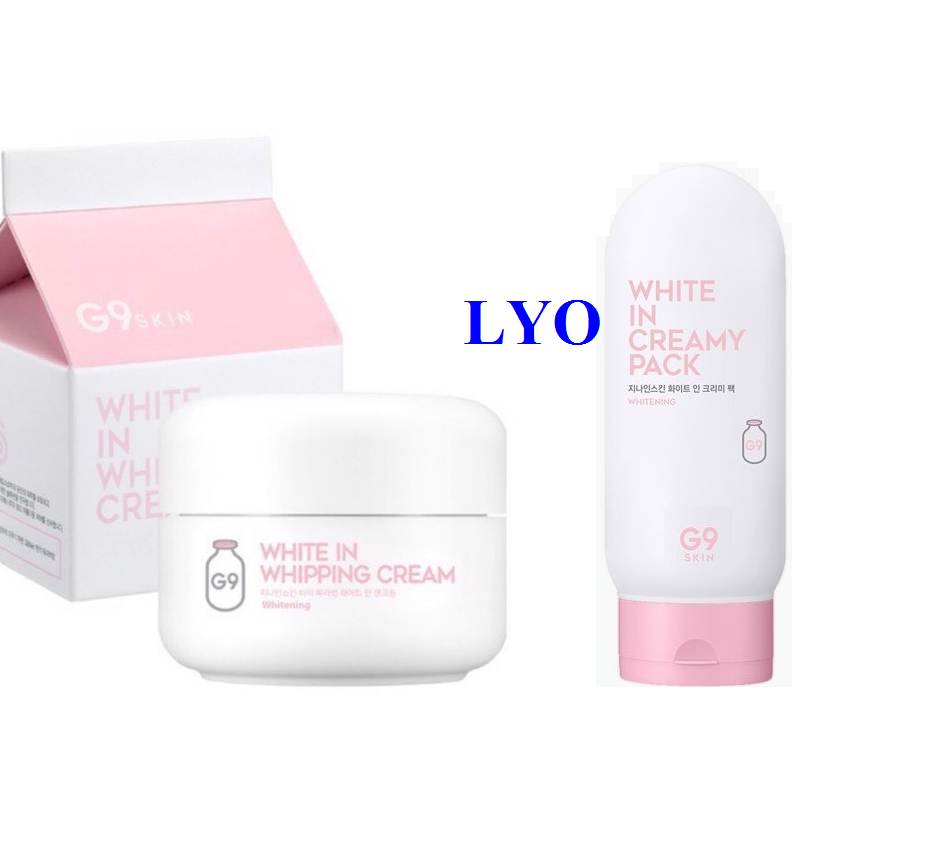 Kem ủ Trắng Da Toàn Thân G9 Skin White In Creamy Pack Whitening 200ml và Kem dưỡng trắng da G9 SKIN White In Whipping