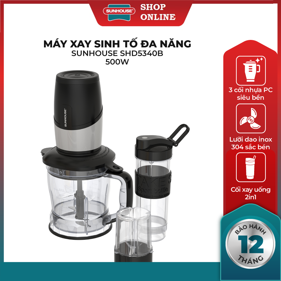 Máy xay sinh tố đa năng sunhouse đen shd5340b