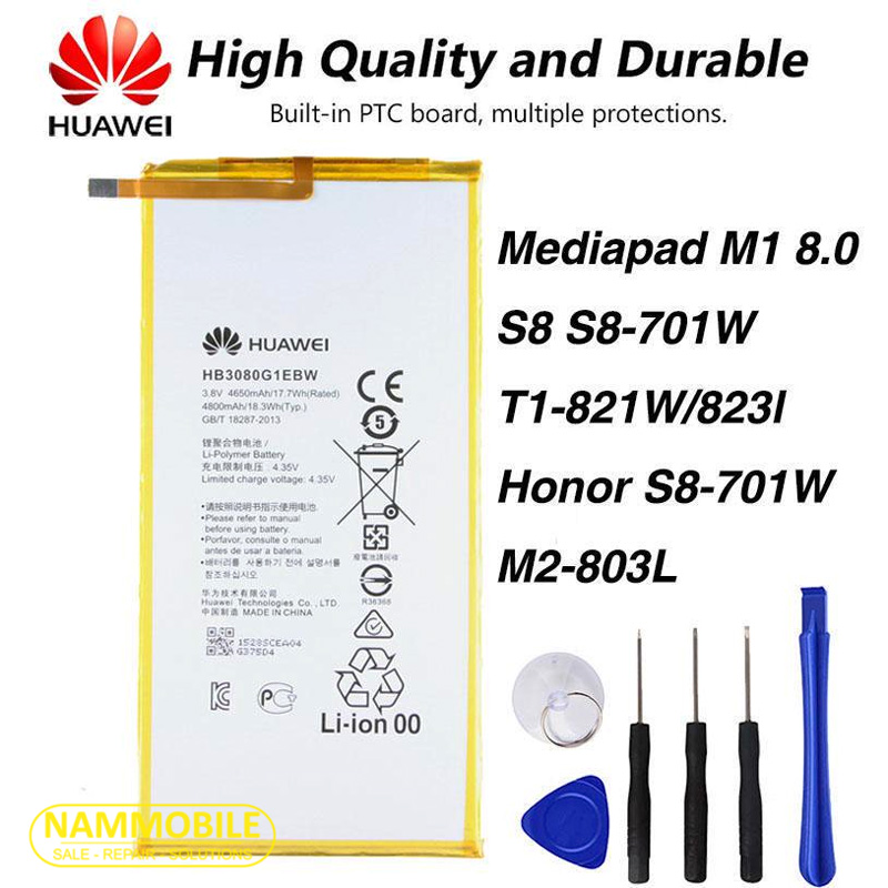 Pin huawei mediapad t1 s8-701u s8-701w hb3080g1ebw 4800mah zin + tặng siu dán pin - freeship