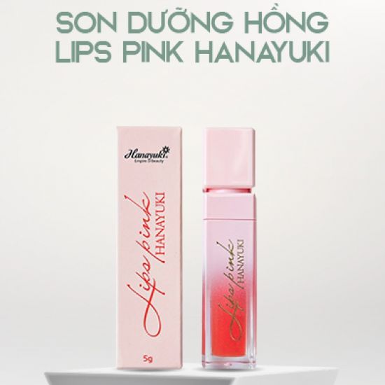 Son dưỡng môi Hanayuki LIPS PINK khử thâm làm hồng giúp môi căng mọng mền mịn - Helena Cosmetics