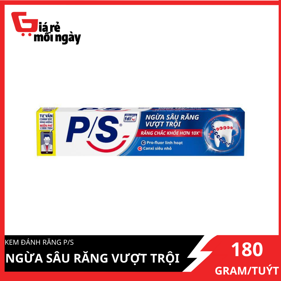 Kem đánh răng p/s ngừa sâu răng vượt trội 180gram