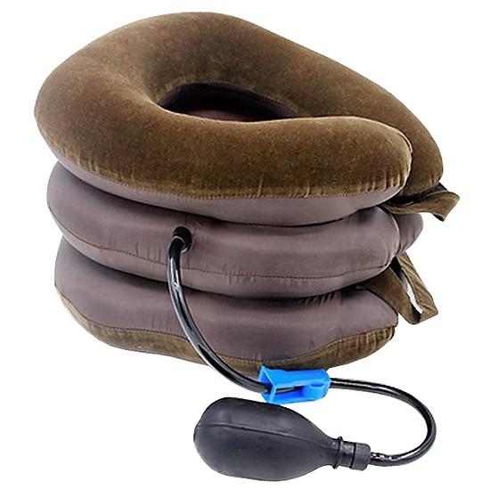Gối hơi kê cổ chống vẹo thoái hóa đốt sống cổ (Nâu)