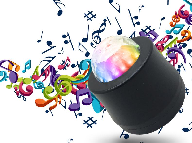 Đèn led dj 6 bóng cảm biến theo nhạc trên ôt đèn led trang trí xe + tặng kèm đế hút chân không và dây kết nối dài 1m