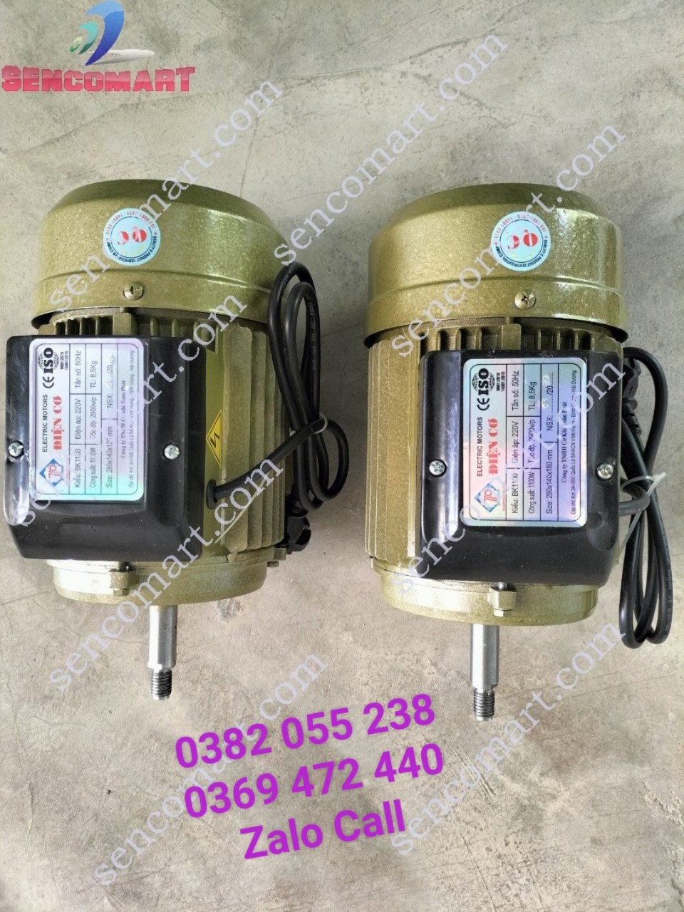 Động cơ mô tơ điện 220v 1,1kw(1,5hp) tốc nhanh 2900v/p