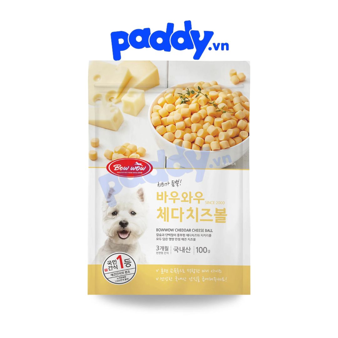Snack Cho Chó Phô Mai Viên Truyền Thống Bowwow Cheese Ball 100g