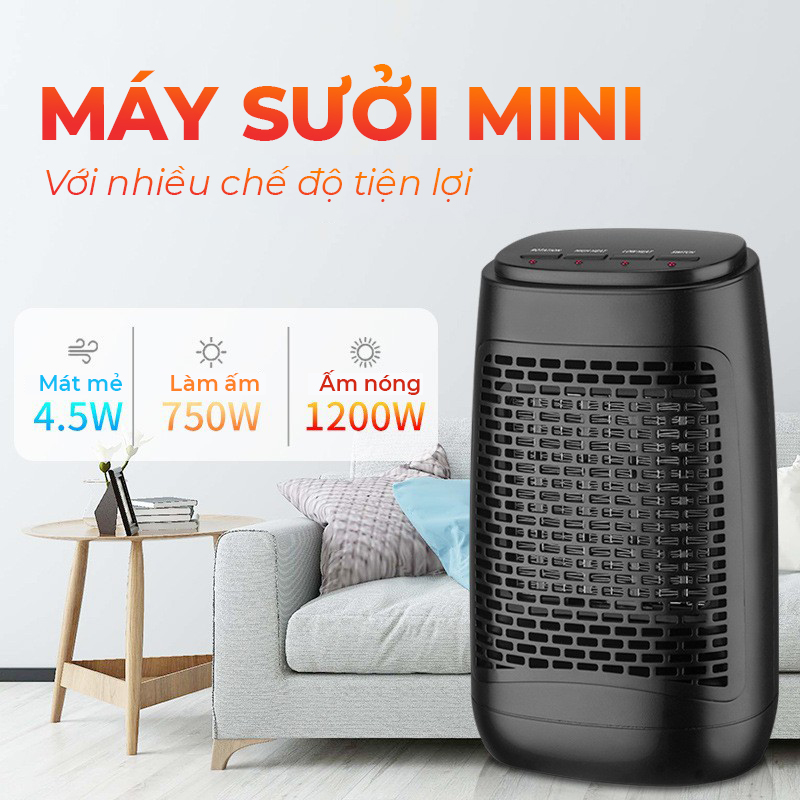 Quạt sưởi gia đình không dùng bóng sưởi, máy sưởi nhà tắm bằng gốm ceramic loại cải tiến mới nhất có khả năng điều khiển nhiều mức nhiệt