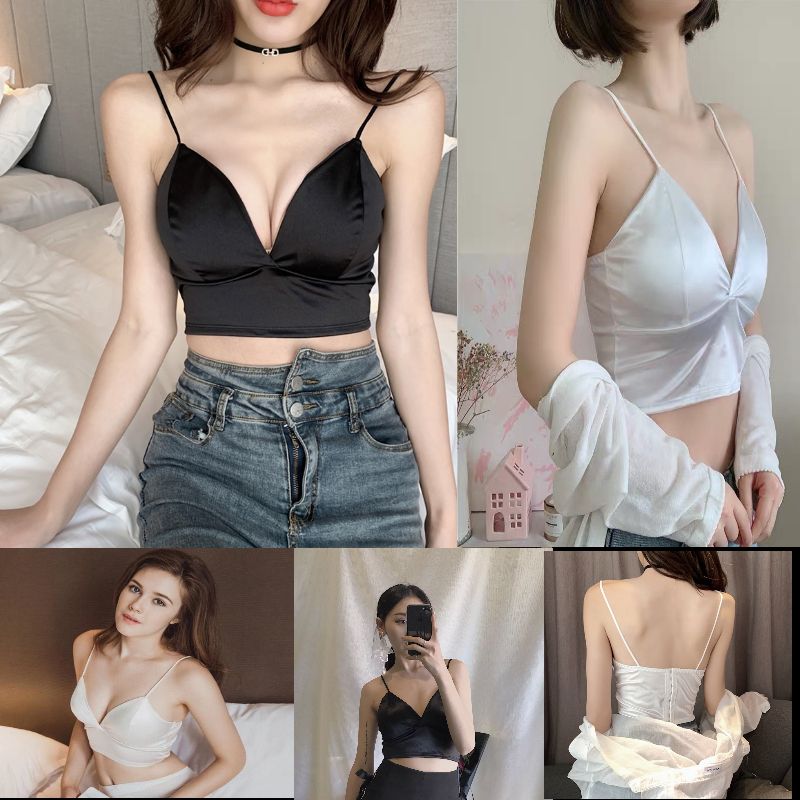 Áo hai dây phi bóng cổ đổ sexy, vải mềm rất đẹp - Áo Bra phi bóng - áo lót ngực-King King