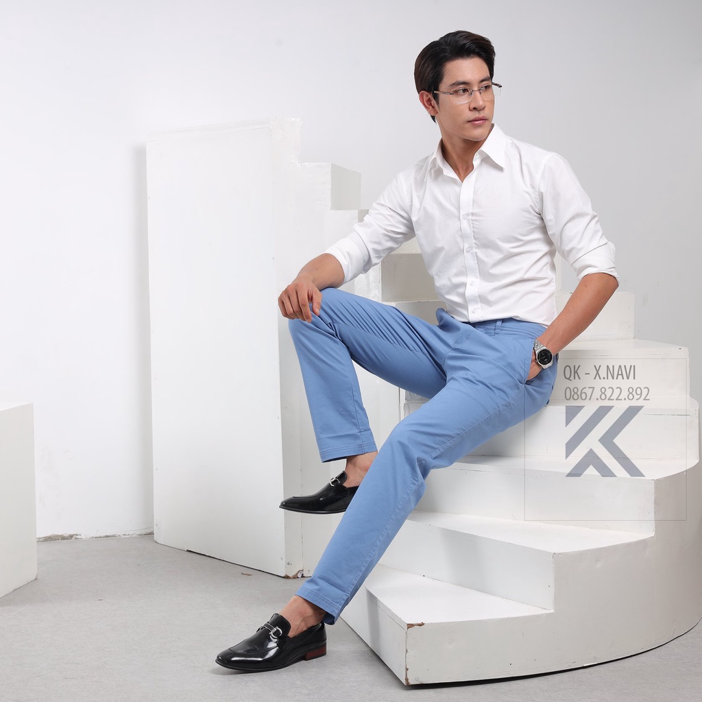 Quần kaki nam quần dài dáng âu phong cách đo làm đi chơi