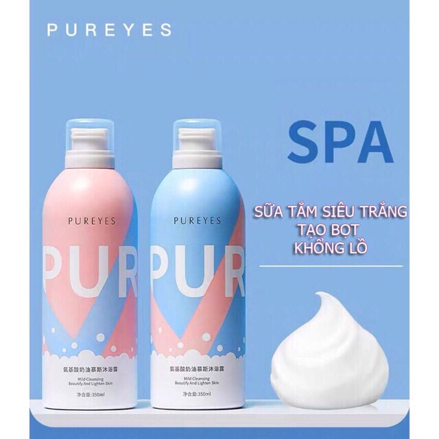 Sứa tắm trắng da tạo bọt Pureves