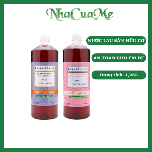 Nước lau sàn hữu cơ Layer Clean 1.25l hương poppy coach
