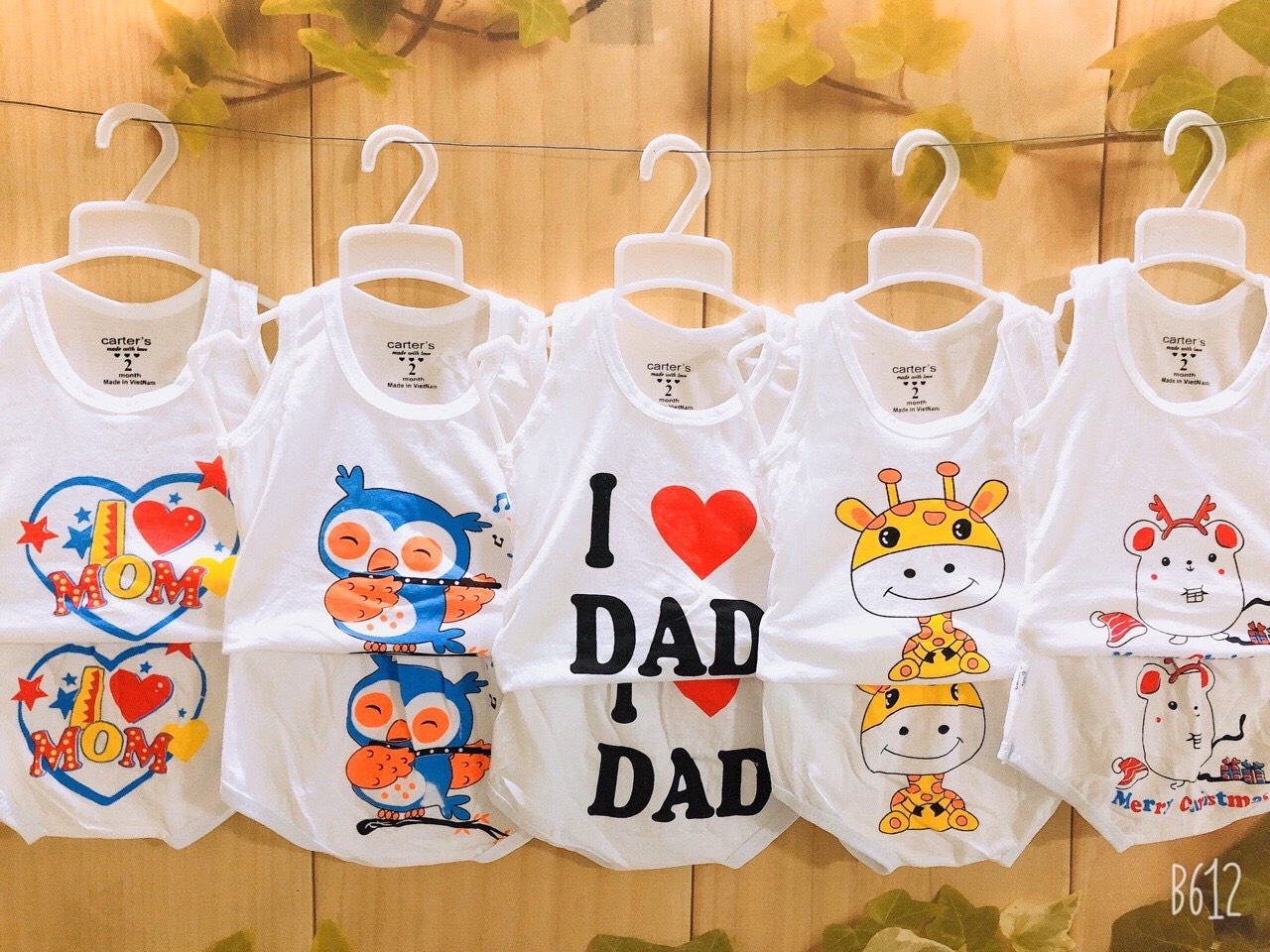 Sét 5 Bộ Icon Cho Bé Từ 6-15kg | Bộ Carter Cho Bé | Bộ Cotton Cho Bé