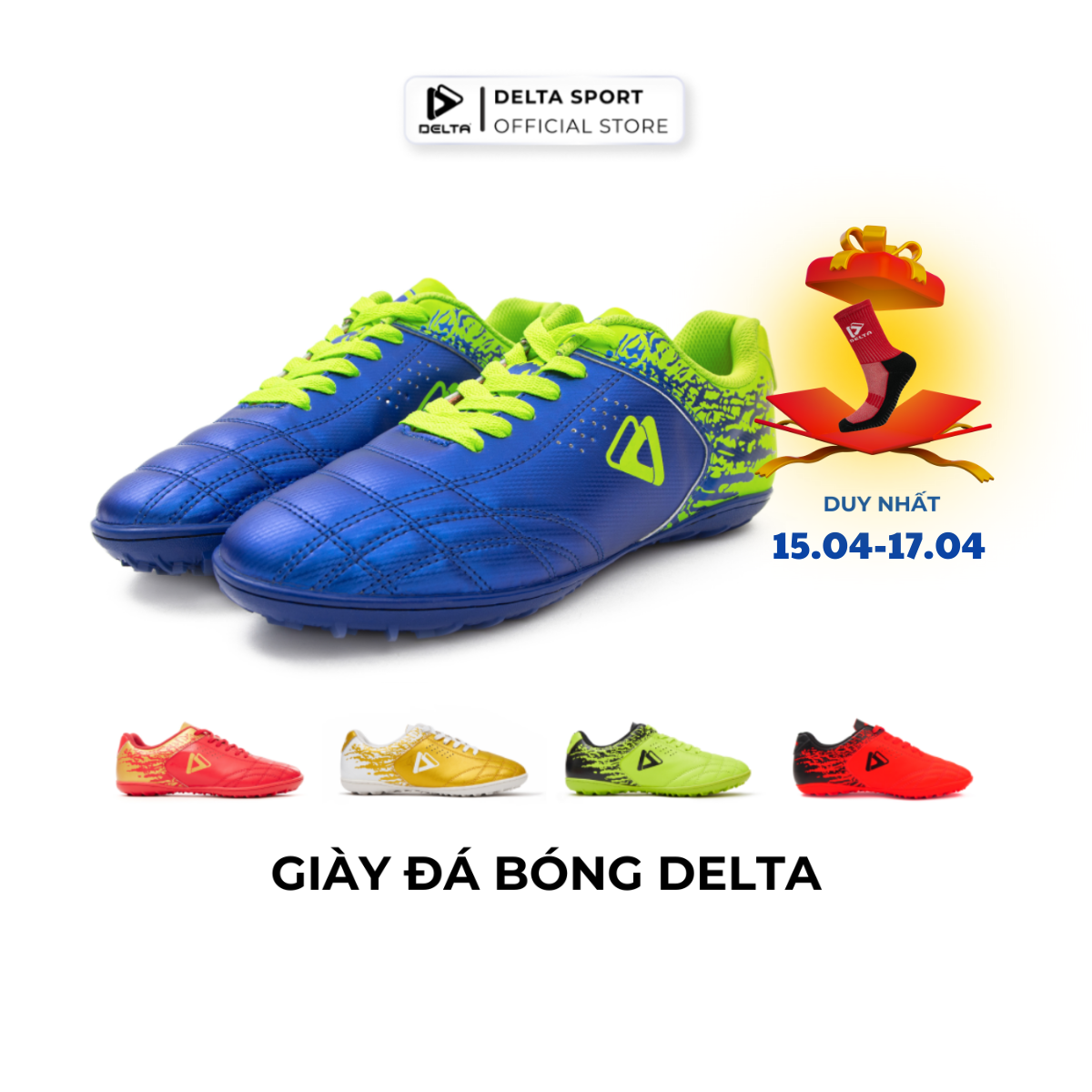 DELTA Giày Bóng Đá Nam Falcon Da PU Mềm Nhẹ Êm Ôm Chân Cho Sân Cỏ Nhân Tạo FB001M0