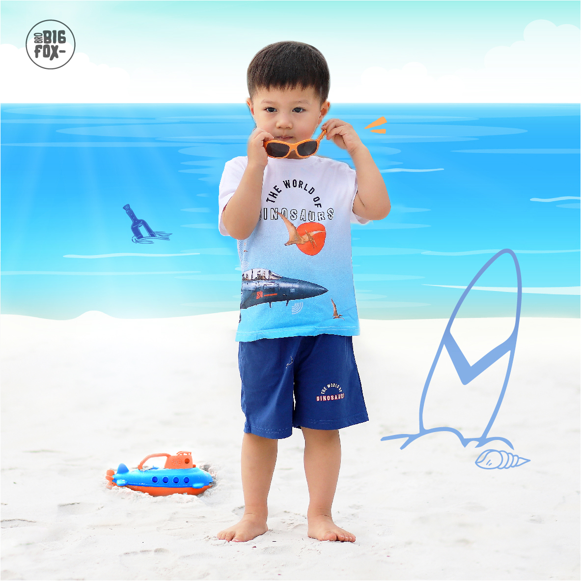 Quần áo bé trai size đại, bộ bé trai chất cotton phong cách Âu Mỹ hình in Máy Bay DINOSAURS 10 – 38kg QATE