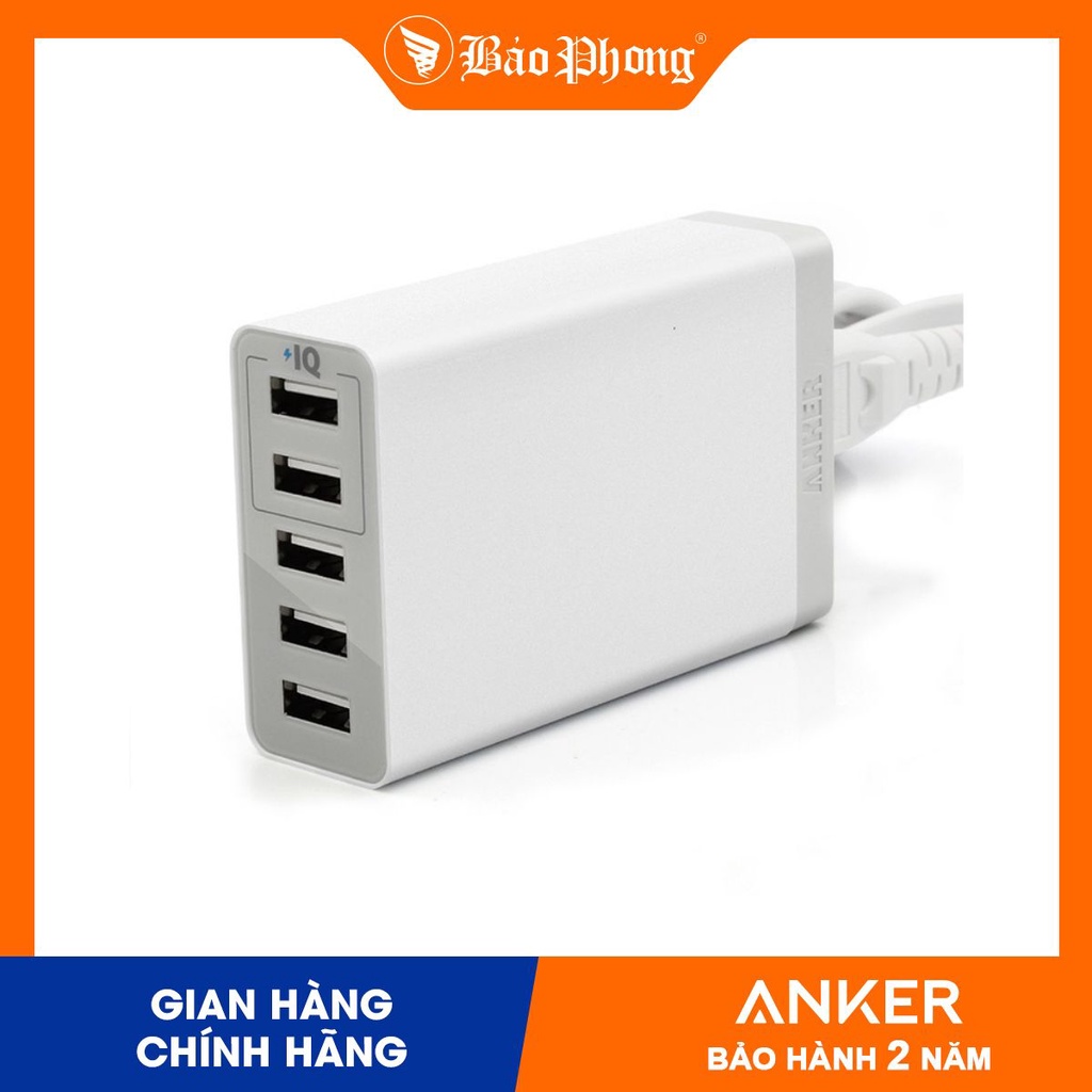 Bộ sạc 5 cổng anker a2134 powerport 5 lite 25w 5 port