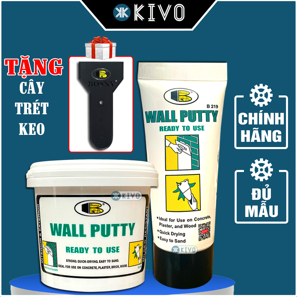 Keo Vá Tường Đa Năng Chống Thấm Bosny B219 CAO CẤP - Keo Vá Tường Chống Thấm Nước/ Keo Vá Tường Nứt/ Keo Trét Tường Nứt Chống Thấm/ Keo Trám Vá Tường Đa Năng Kivo