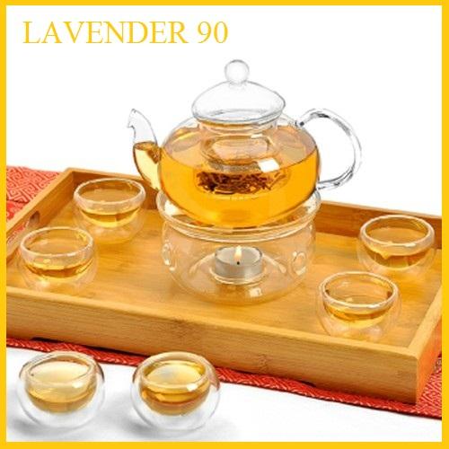 Bộ ấm trà thủy tinh - Bộ ấm chén pha trà thủy tinh có lõi lọc - Bộ ấm trà thủy tinh 685, bộ ấm trà có ly cách nhiệt 2 lớp