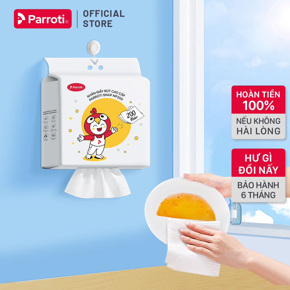 Khăn lau bếp đa năng, tái sử dụng, lau kính, lau chén bát, thấm hút dầu mỡ, tái sử dụng 22x20cm Parroti Bingo - NP100