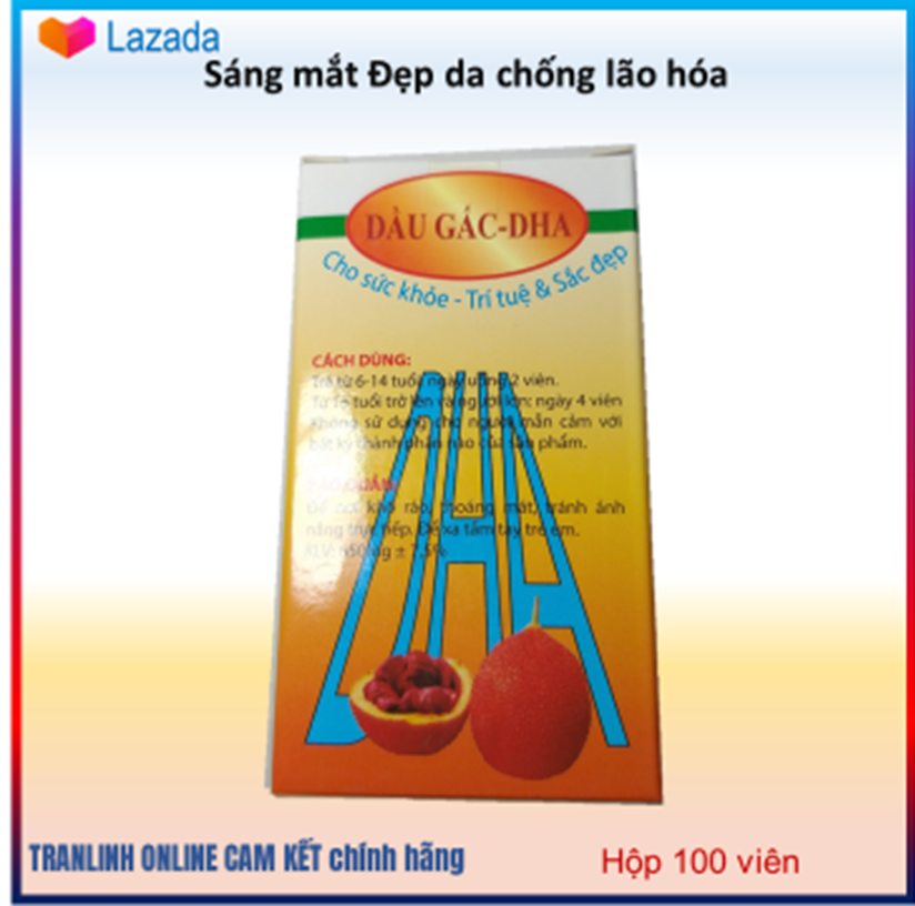 Dầu Gấc DHA Sáng Mắt Đẹp Da Chống Lão Hóa- LỌ 100V-(CHÍNH HÃNG)