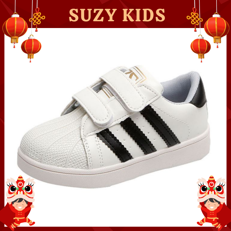 [HCM]Giày Thể Thao 3 Sọc Cho Bé Siêu Hót Chất Da Pu Cao Cấp Cho Bé Từ 1 Tuổi Đến 7 Tuổi 10 Tuổi 15 Tuổi