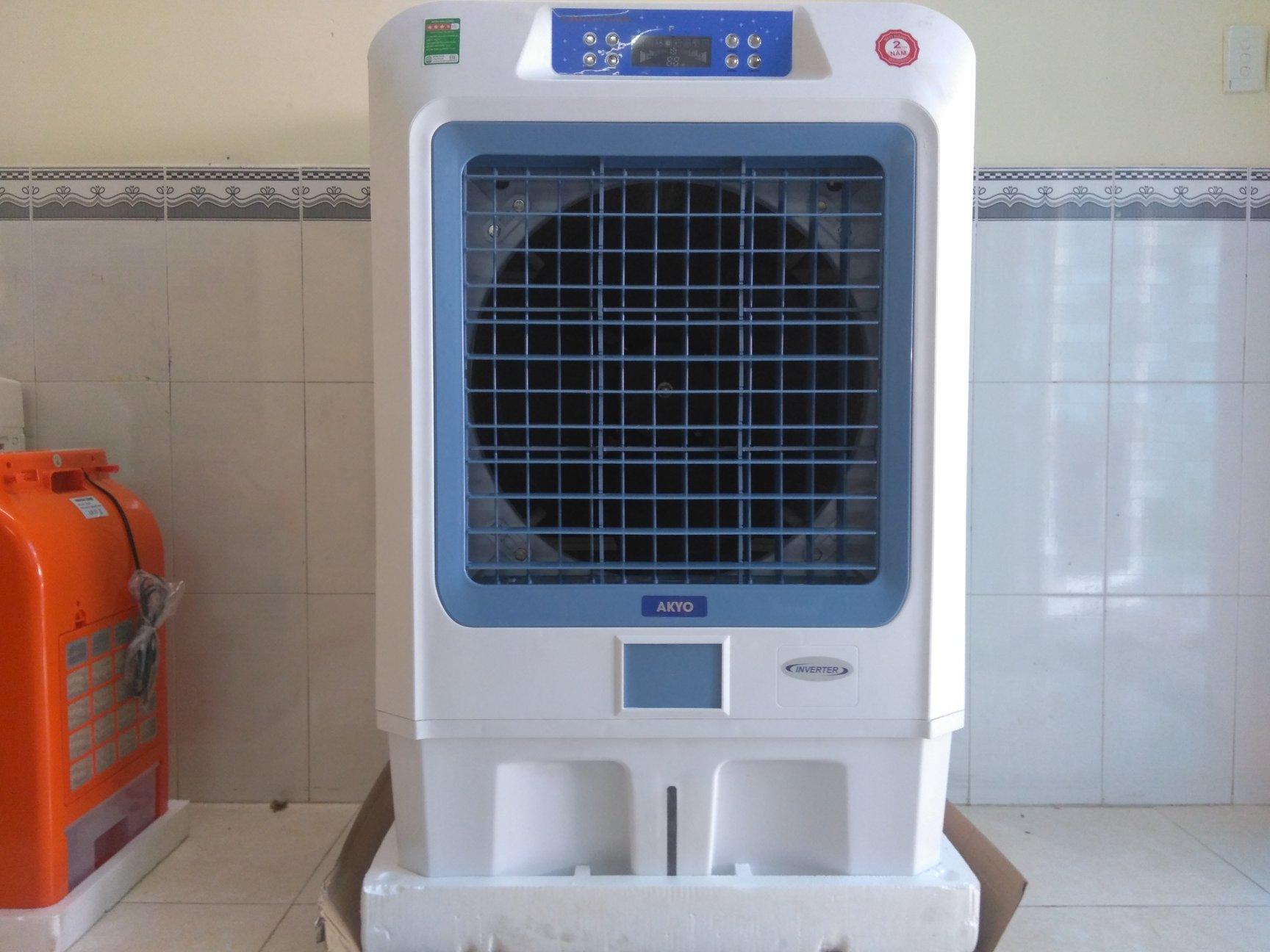 Quạt điều hòa không khí lớn akyo model ak-12000 công suất 200w diện tích >100m2 công nghệ mới inverter khử ion âm bảo hành 24 tháng