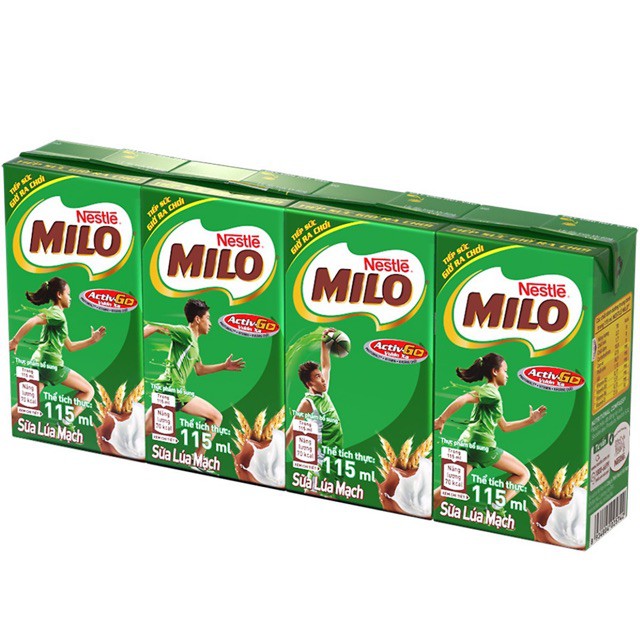 Sữa Milo Nestlé hộp 115ml (1 lốc 4 hộp)