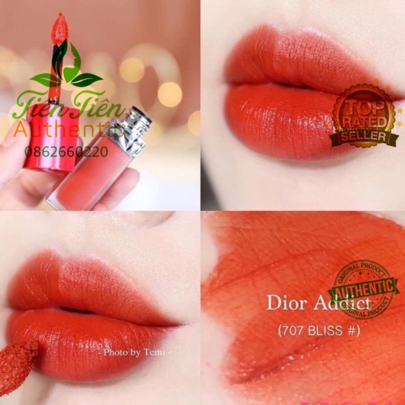 Son Dior Rouge màu 707 vỏ đỏ quyền lực màu cam cháy