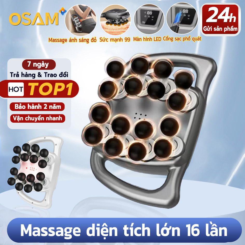 Massage Súng 16,24 Đầu Máy Mát Xa Cầm Tay Bộ Gõ Máy Mát Xa Mô Sâu Độ Rung Cao Chuyên Nghiệp Fascia Súng(BH 24 tháng)