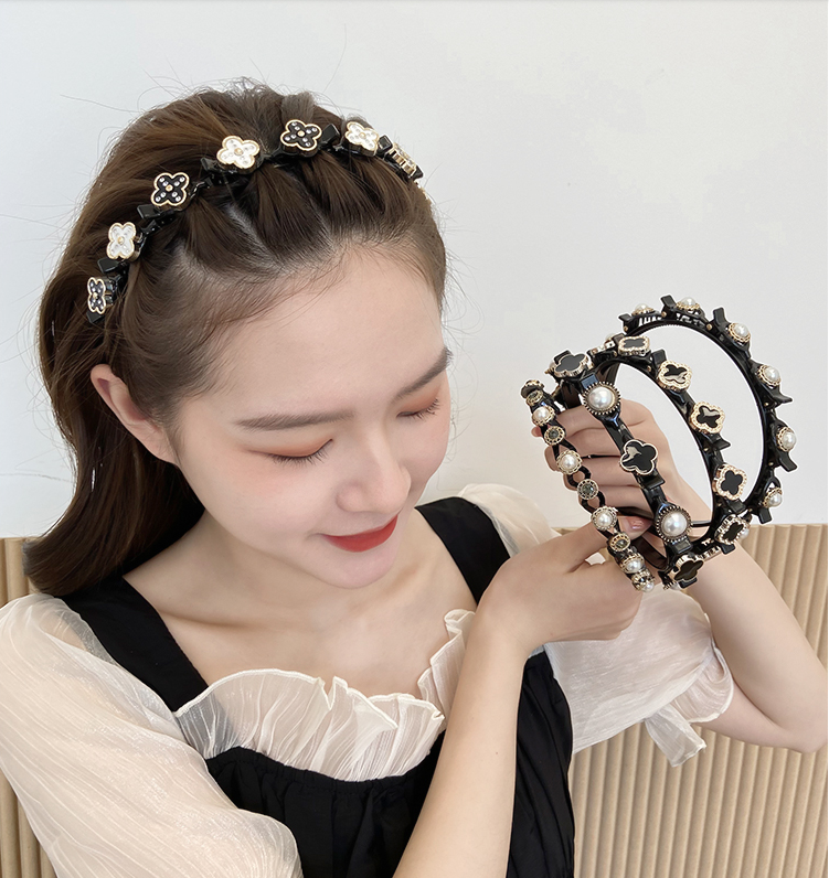 Băng đô cài tóc có kẹp giữ phồng bằng nhựa xinh xắn tiểu thư