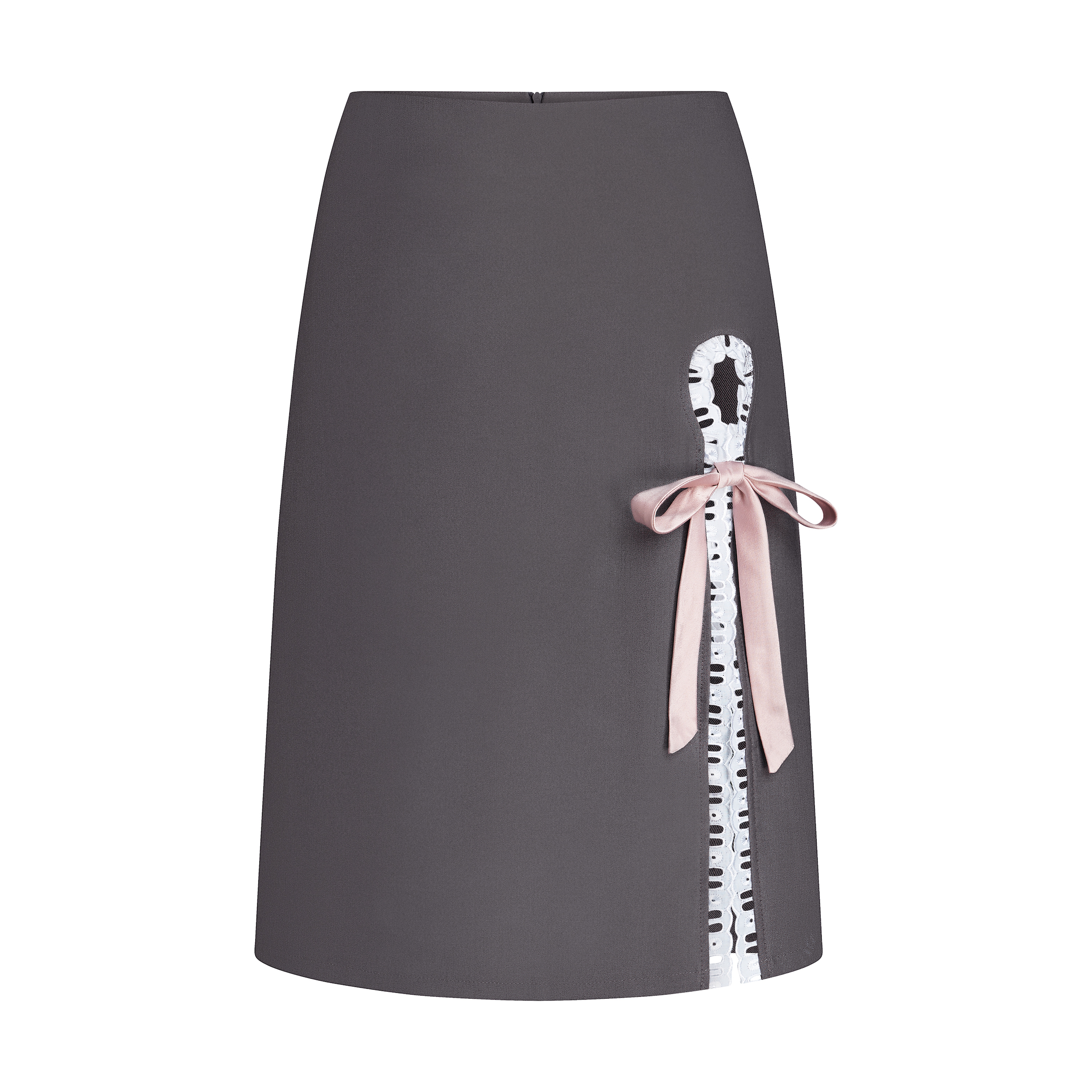 Chân váy midi SheByShj xẻ tà phối ren - Midi Skirt
