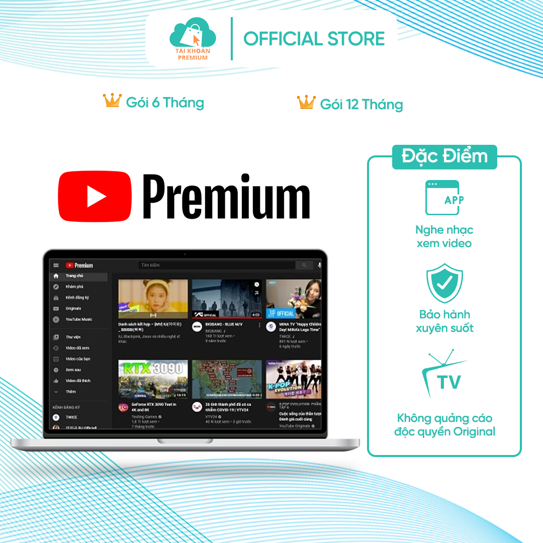 Youtube Premium nâng cấp chính chủ, Kênh Ứng Dụng Nghe Nhạc, Video Không Quảng Cáo Được Cấp Chính Chủ, Bảo Hành Xuyên Suốt Trong Quá Trình Sử Dụng - Shop Premium