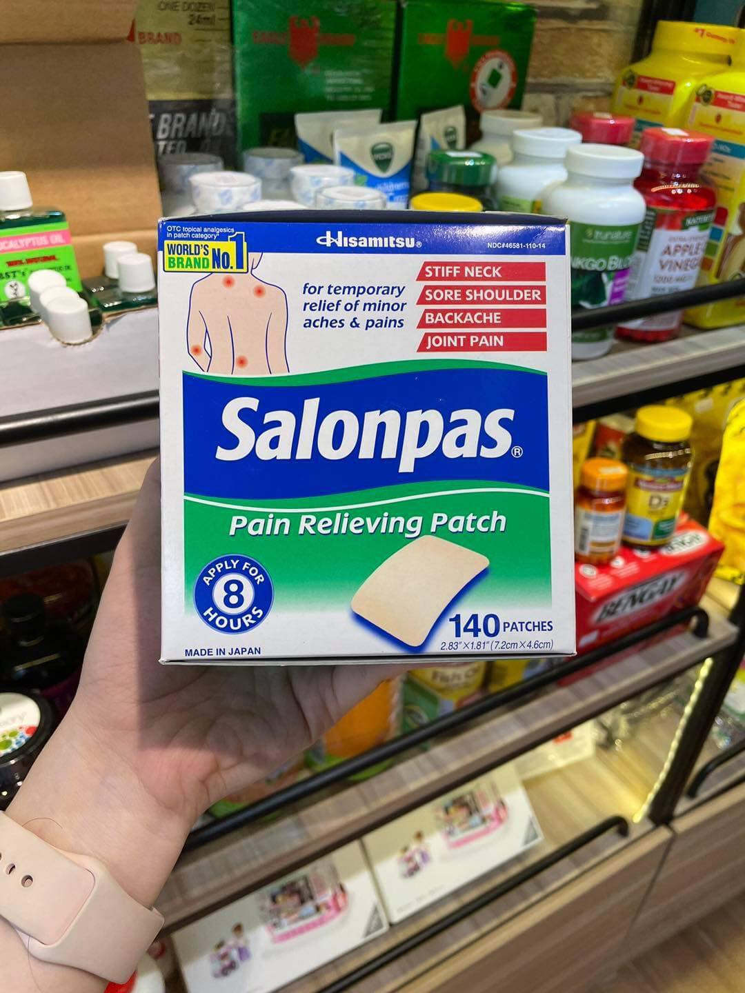 Miếng dán Salonpas giảm đau hàng nhập khẩu 140 miếng
