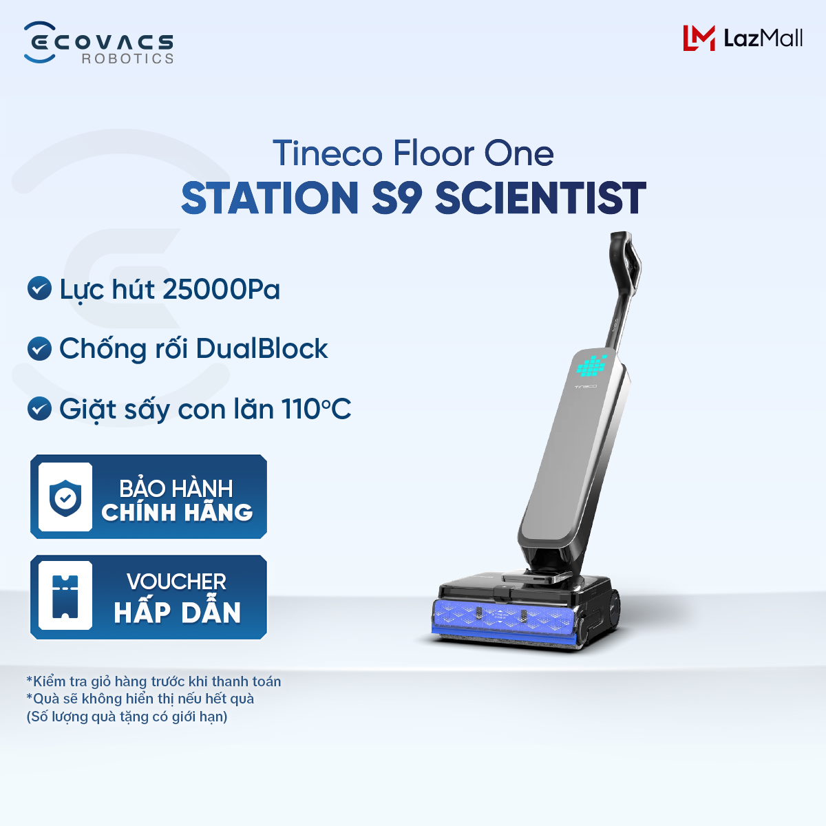 Tineco Floor One Station S9 Scientist Wet and Dry Floor Cleaning Vacuum Cleaner |   25000Pa |   Clean the Floor with Hot Water 60 ℃