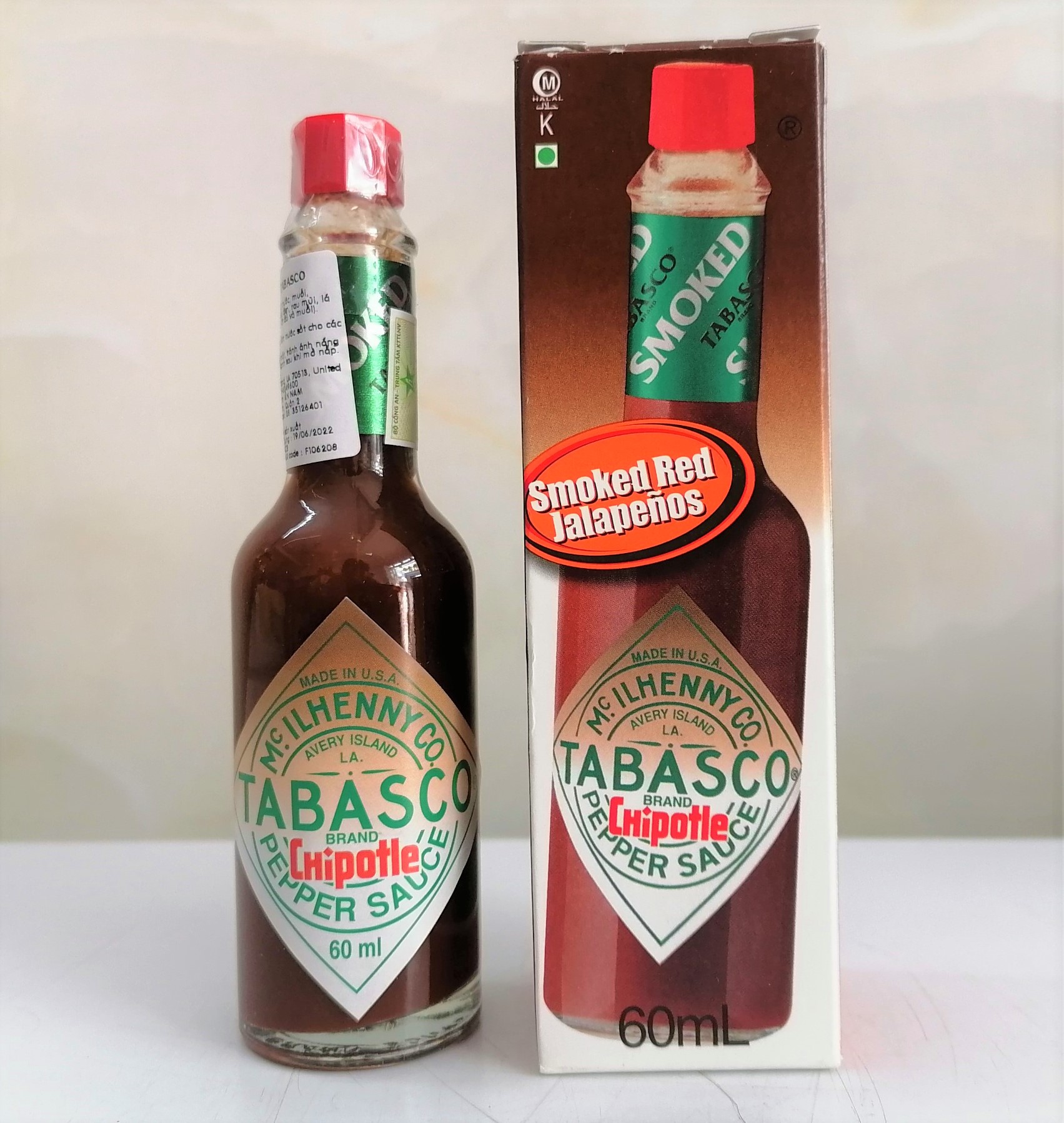 [CHIPOTLE 60ml] XỐT ỚT ĐỎ VỊ KHÓI [USA] TABASCO Chipotle Smoked Red Jalapenos Pepper Sauce (halal) (