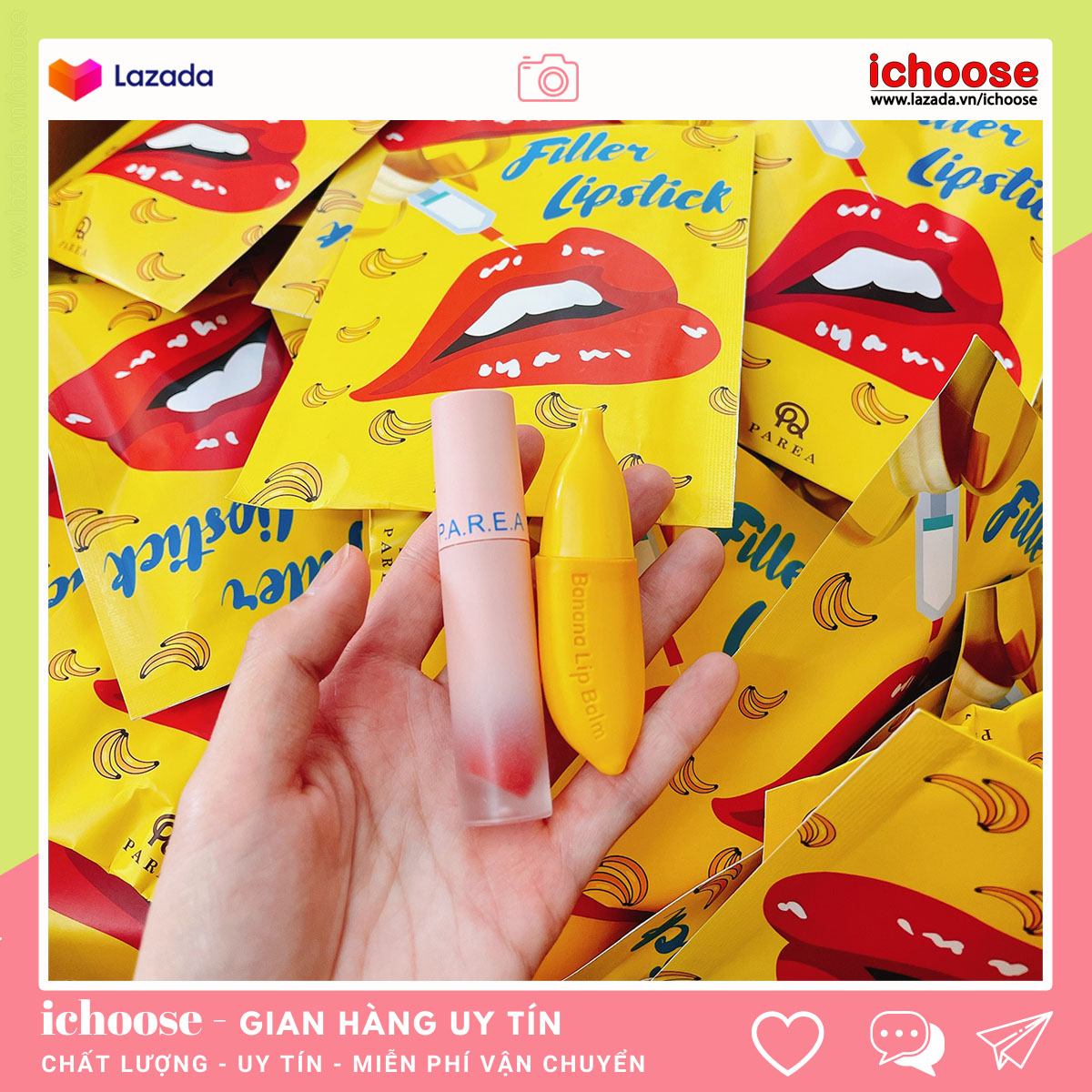 [HCM]Son chuối khử thâm môi Filler lipstick son chuối filler lipstick khử thâm giúp môi căng bóng mịn màng