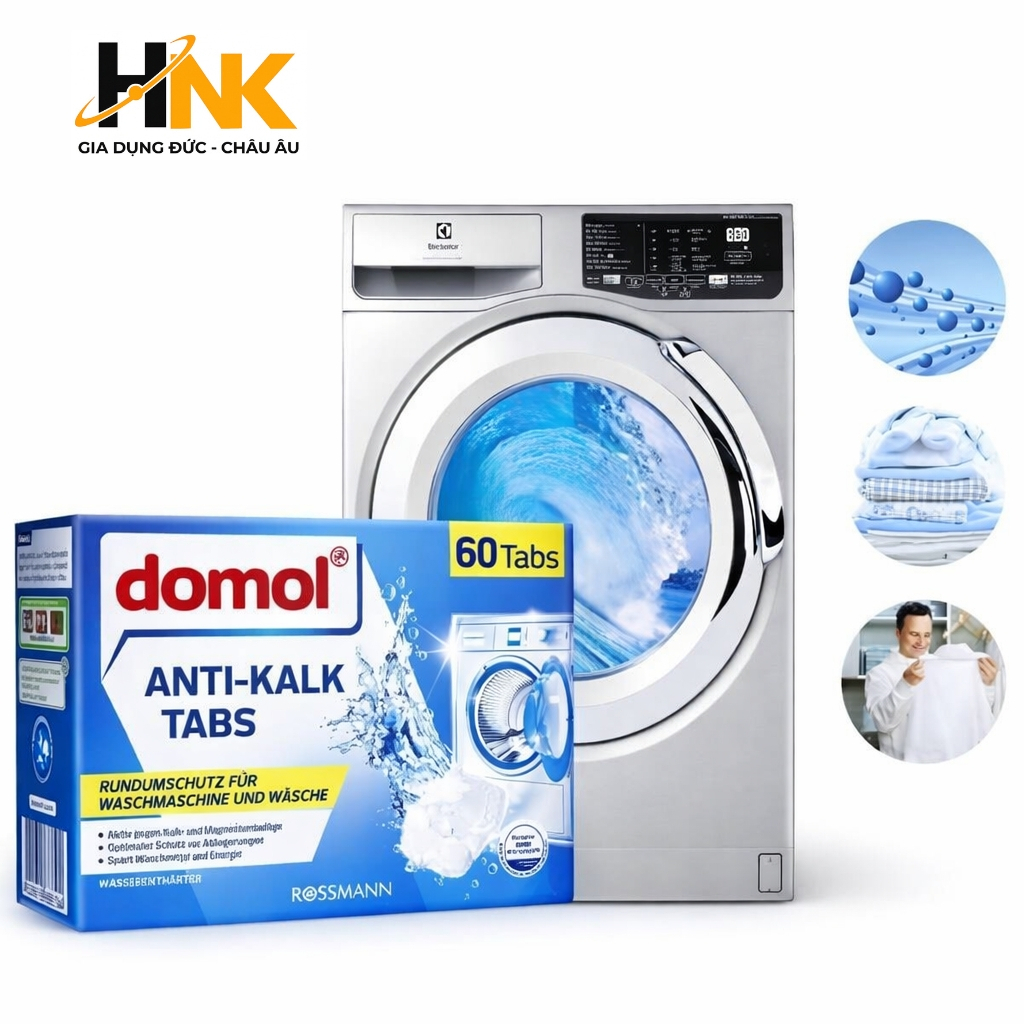 Viên Vệ Sinh Lồng Máy Giặt Domol Anti Kalk Đức – Khử Mùi, Tẩy Cặn Bẩn, Làm Sạch Sâu