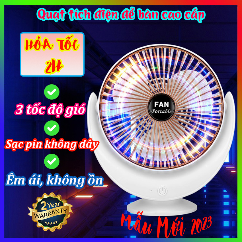 Quạt tích điện mini cầm tay để bàn- Quạt mini sạc điện pin trâu - Quạt sạc usb - Quạt sạc tích điện cao cấp - Mát hơn quạt đeo cổ tích điện không cánh quạt kẹp bànquạt tích điện gấp gọn yoobao