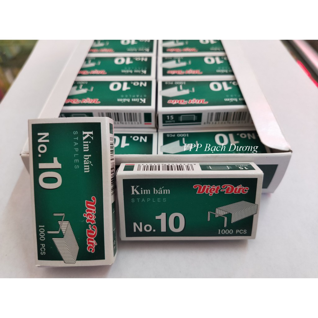 Hộp lớn 20 hộp nhỏ kim bấm số 10 việt đức, ghim bấm giấy no. 10, ruột ghim, châm ghim